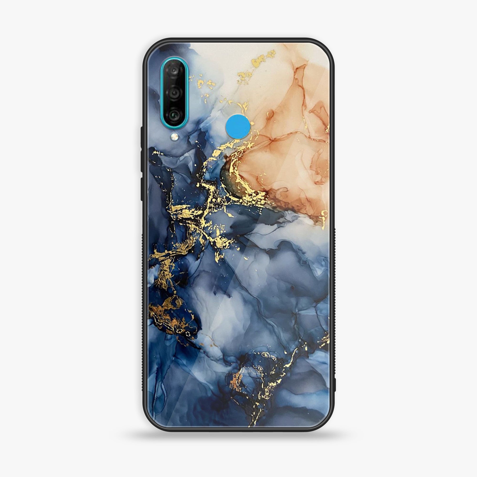 Huawei P30 lite - Blue Marble Series - Premium Printed Glass soft Bumper shock Proof Case