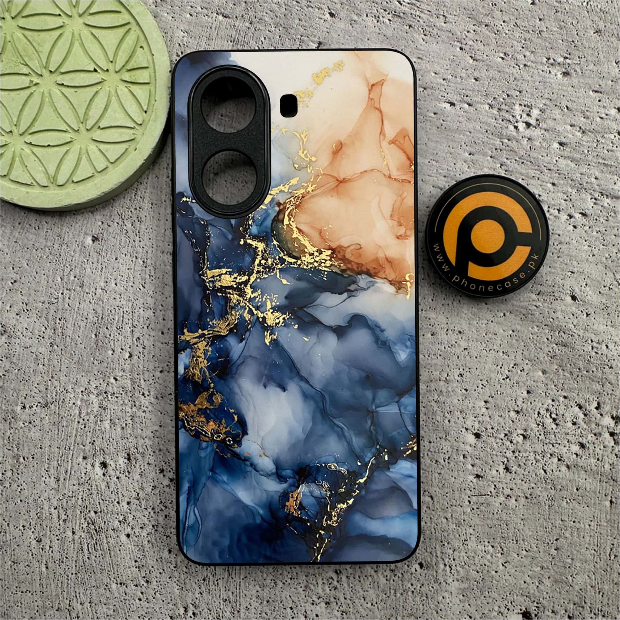Xiaomi Redmi Turbo 4 - Blue Marble Series - Premium Metal Printed soft Bumper shock Proof Case