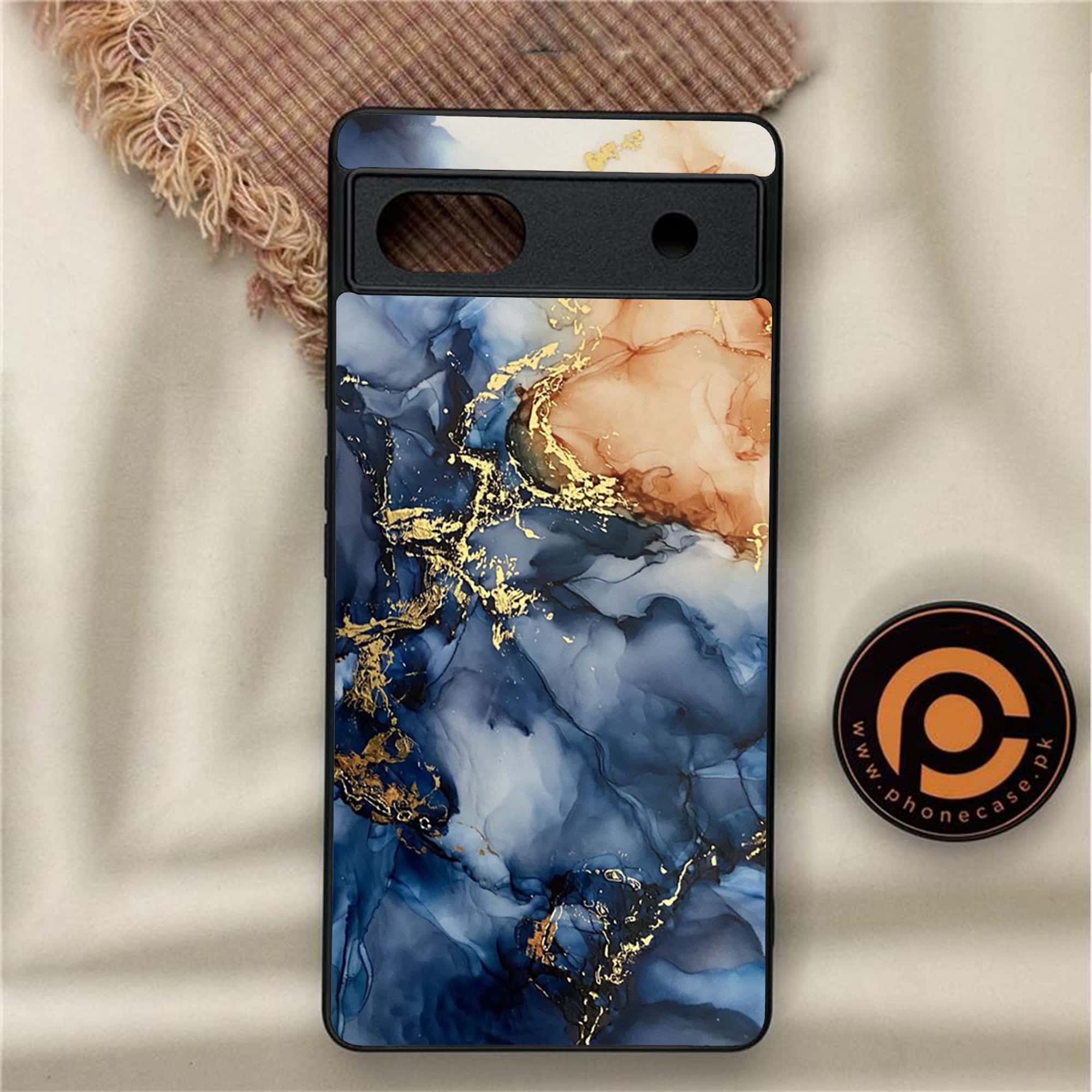 Google Pixel 6A - Blue Marble Series - Premium Metal Printed soft Bumper Shock Proof Case