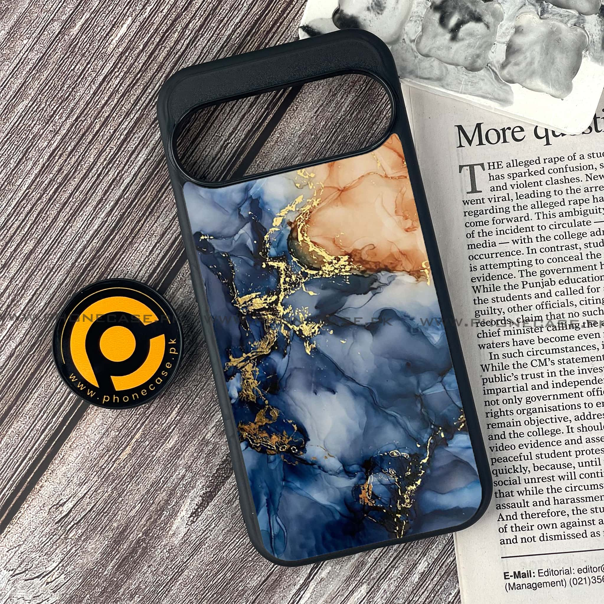 Google Pixel 9 Pro - Blue Marble Series - Premium Printed Glass soft Bumper shock Proof Case