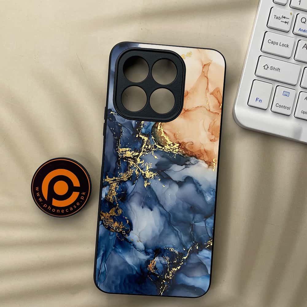 Honor X5b Plus - Blue Marble Series - Premium Metal  Printed soft Bumper shock Proof Case