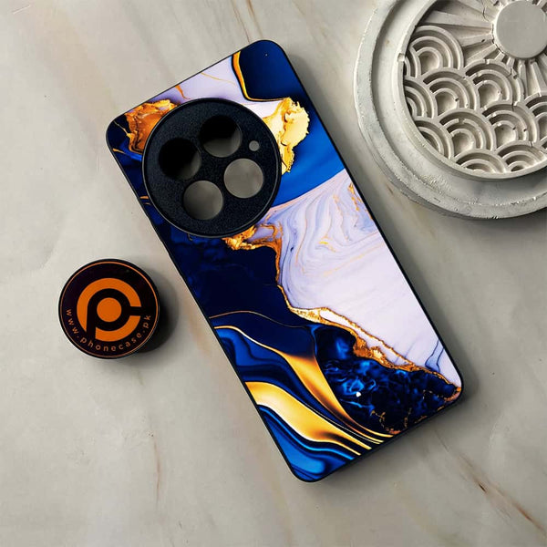 OnePlus 13 - Blue Golden Marble - Premium Metal Printed soft Bumper shock Proof Case