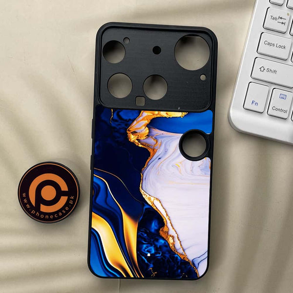 Nothing Phone 3 - Blue Golden Marble - Premium Metal Printed soft Bumper shock Proof Case