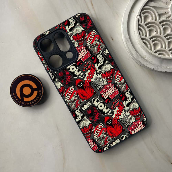 Oppo Reno 14 5G - Boom Red - Premium Metal Printed soft Bumper shock Proof Case