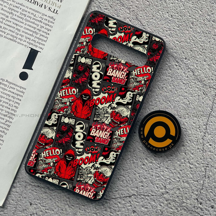Samsung Galaxy S10 5G - Boom Red - Premium Printed Glass soft Bumper Shock Proof Case