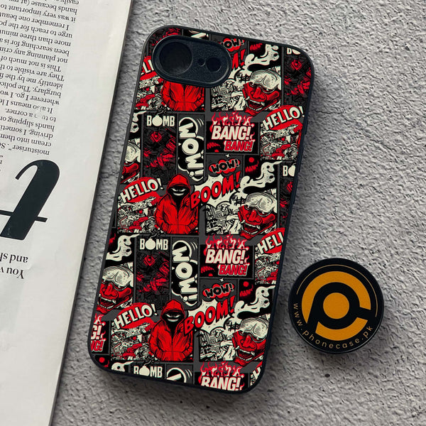 iPhone 16e - Boom Red - Premium Metal  Printed soft Bumper shock Proof Case CS-45502