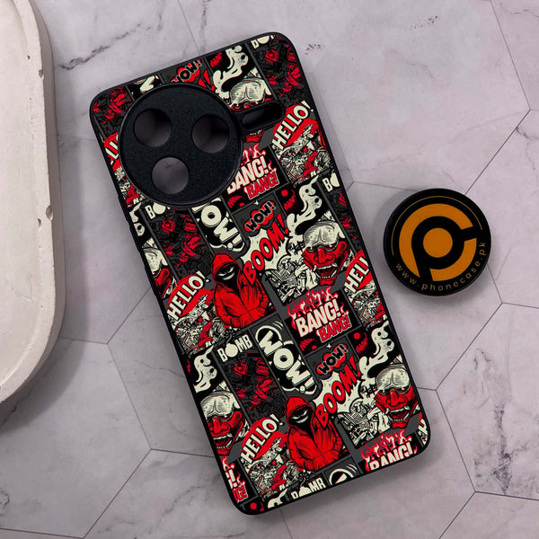 Xiaomi Poco F7 Pro 5G - Boom Red - Premium Metal Printed soft Bumper shock Proof Case