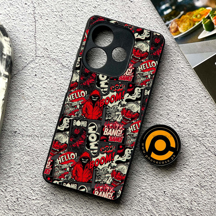Oppo A5 Pro  -  Boom Red - Premium Printed Metal soft Bumper shock Proof Case
