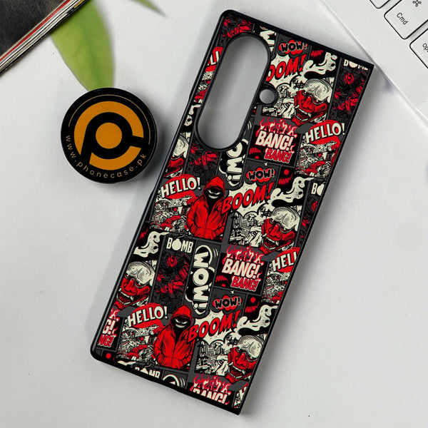 Samsung Galaxy Z Fold 7 - Boom Red -  Premium Metal Printed soft Bumper shock Proof Case