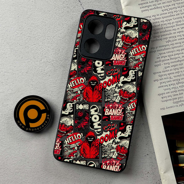 Oppo A5x - Boom Red - Premium Metal Printed Soft Bumper Shockproof Case