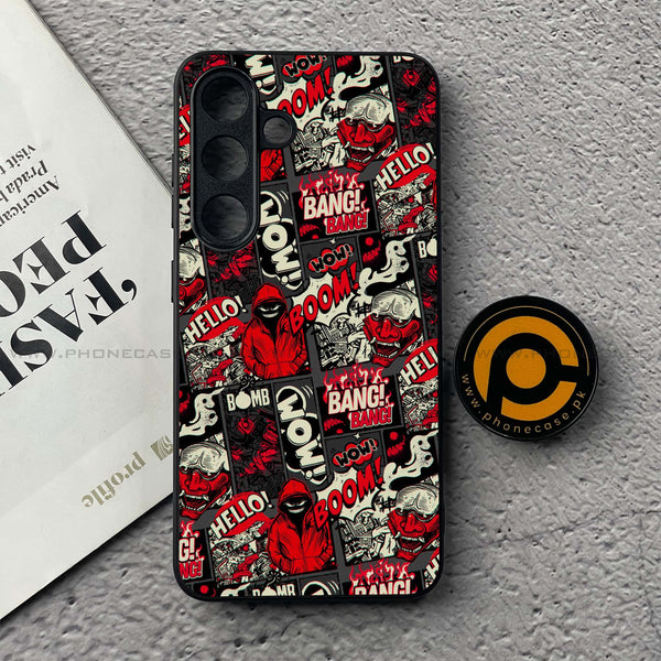 Samsung Galaxy S25 FE - Boom Red - Premium Metal Printed soft Bumper shock Proof Case