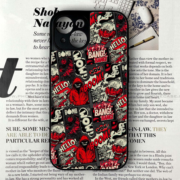 iPhone 14 - Boom Red - Premium Printed Glass soft Bumper shock Proof Case