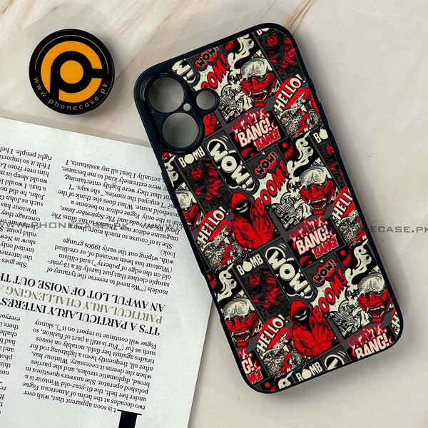 iPhone 16 Plus - Boom Red - Premium Printed Glass soft Bumper shock Proof Case