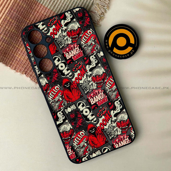 Samsung Galaxy A25 - Boom Red - Premium Printed Glass soft Bumper Shock Proof Case