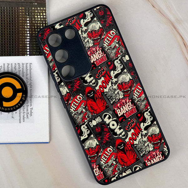 Vivo V30 Lite 4G - Boom Red -  Premium Printed Metal soft Bumper shock Proof Case