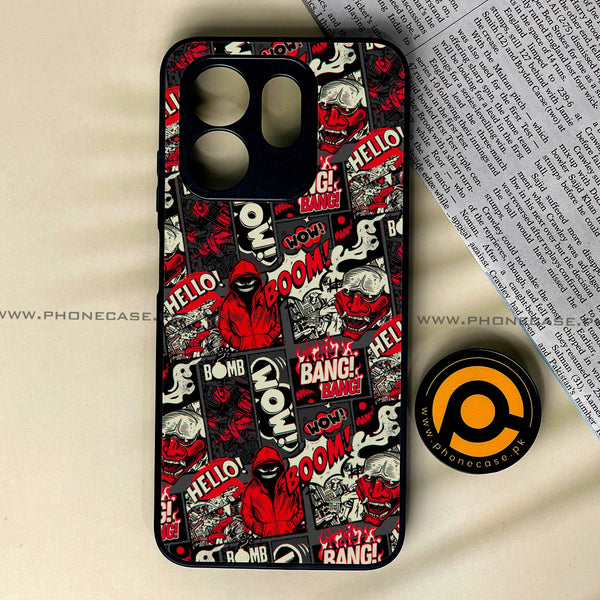 Infinix Smart 9 HD - Boom Red - Premium Metal Printed soft Bumper shock Proof Case