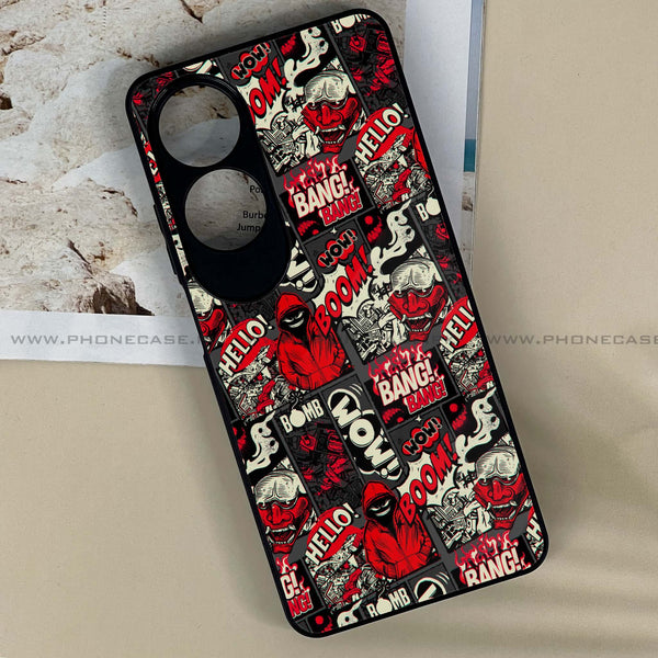 Oppo A60 - Boom Red -  Premium Printed Metal soft Bumper shock Proof Case