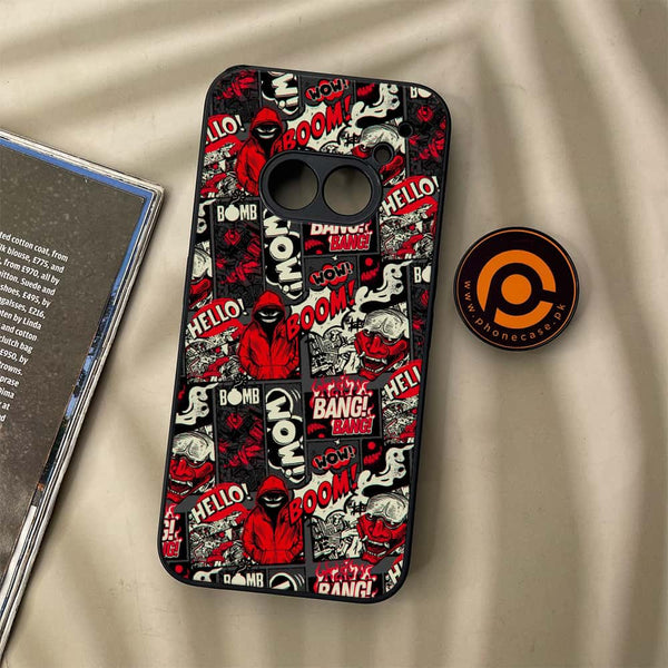 Nothing Phone (2a) - Boom Red - Premium Metal Printed soft Bumper Shock Proof Case