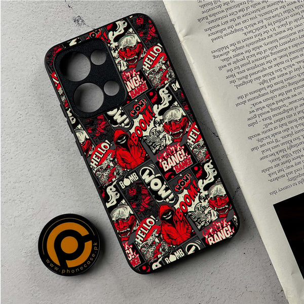 Oppo Reno 13 - Boom Red - Premium Metal Printed Soft Bumper Shockproof Case