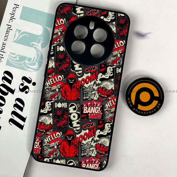 Realme 12 Plus 5G - Boom Red - Premium Printed Glass soft Bumper Shock Proof Case CS-39444