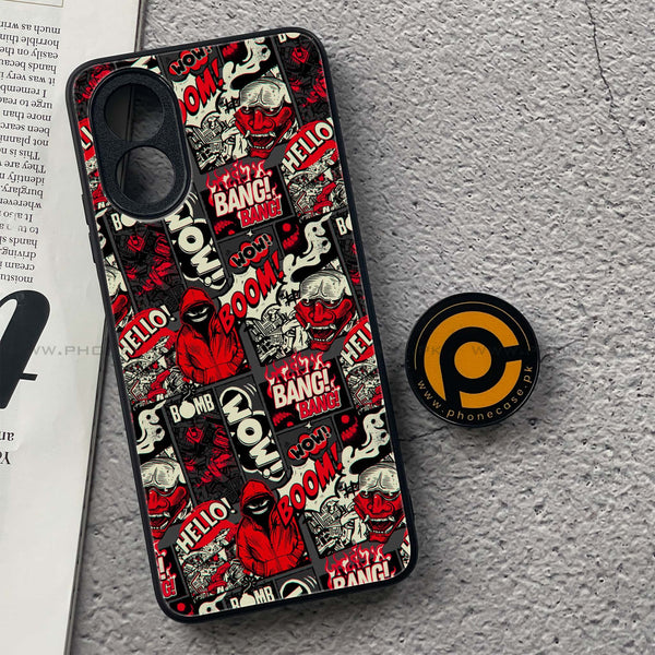 Oppo A18 4G - Boom Red -  Premium Printed Metal soft Bumper shock Proof Case