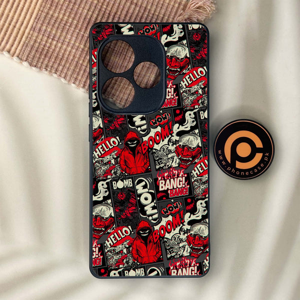 Realme GT 6 - Boom Red - Premium Metal Printed soft Bumper shock Proof Case