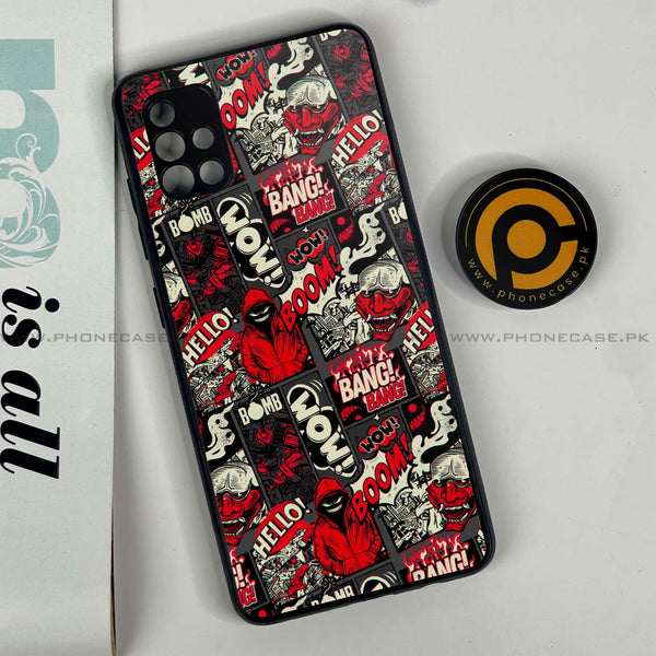 Samsung Galaxy A51 - Boom Red - Premium Printed Glass soft Bumper Shock Proof Case