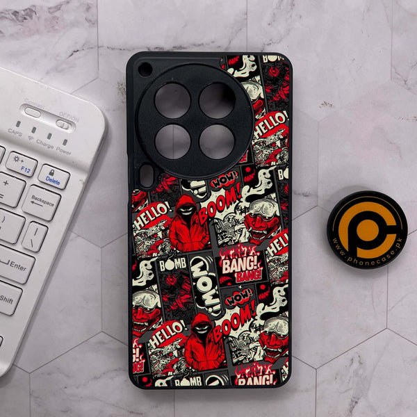 Tecno Camon 30 Premier - Boom Red - Premium Metal Printed soft Bumper shock Proof Case