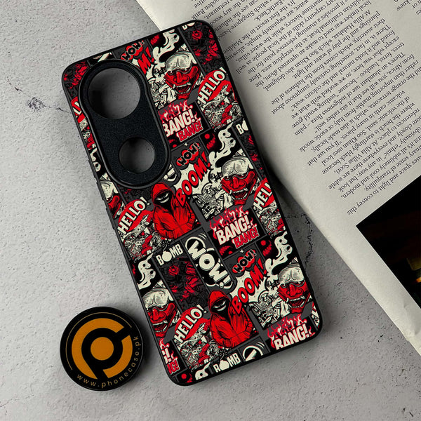 Vivo V50 - Boom Red - Premium Metal Printed Soft Bumper Shockproof Case