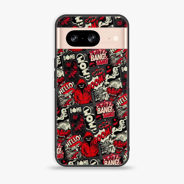 Google Pixel 8 - Boom Red - Premium Printed Glass soft Bumper Shock Proof Case