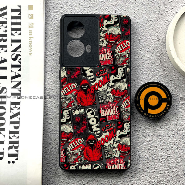 Moto G85 - Boom Red - Premium Printed Glass soft Bumper shock Proof Case