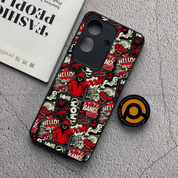 Realme Note 60x - Boom Red - Premium Metal  Printed soft Bumper shock Proof Case