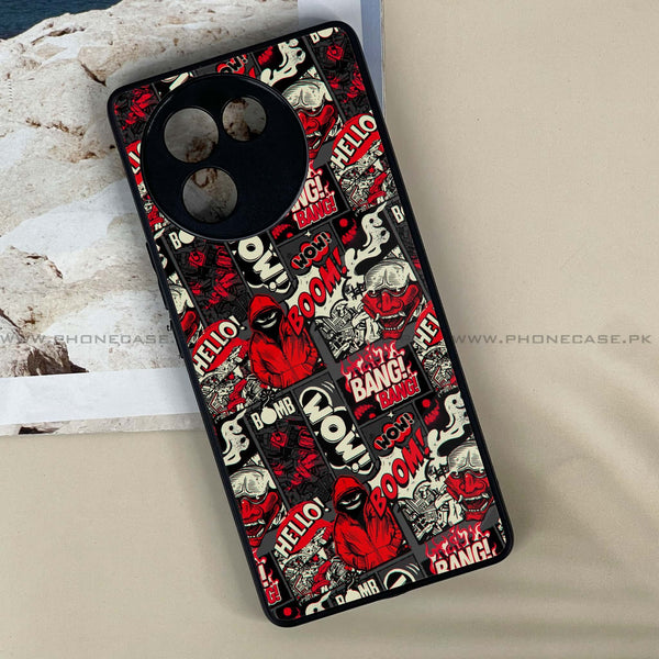 Vivo V30E - Boom Red -  Premium Printed Metal soft Bumper shock Proof Case