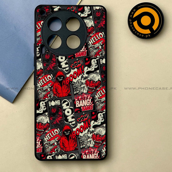 Tecno Camon 30 - Boom Red -  Premium Printed Metal soft Bumper shock Proof Case