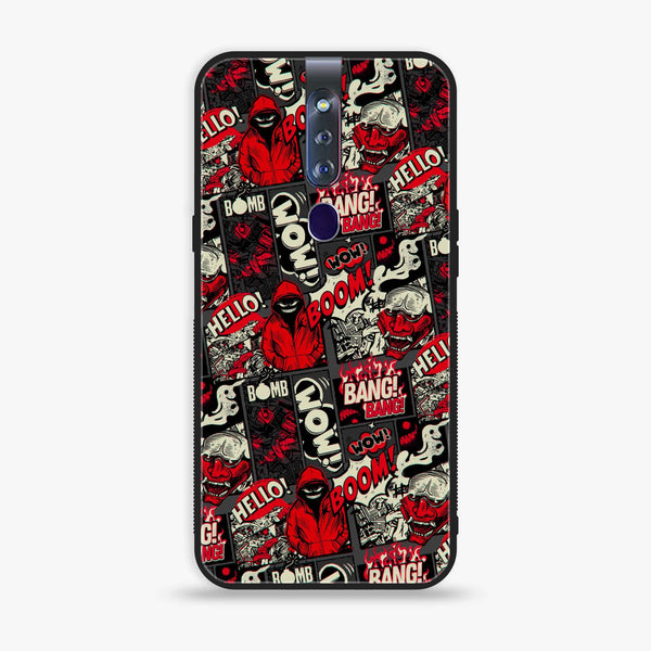 Oppo F11 Pro - Boom Red - Premium Printed Glass soft Bumper shock Proof Case