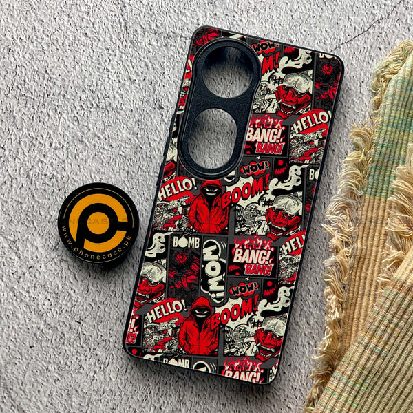 Vivo V40 Pro - Boom Red - Premium Metal Printed soft Bumper shock Proof Case
