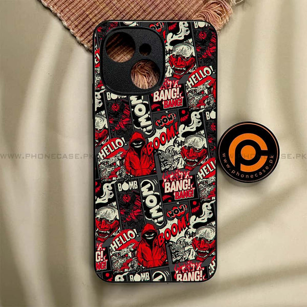 Tecno Spark 40C - Boom Red - Premium Metal Printed soft Bumper shock Proof Case