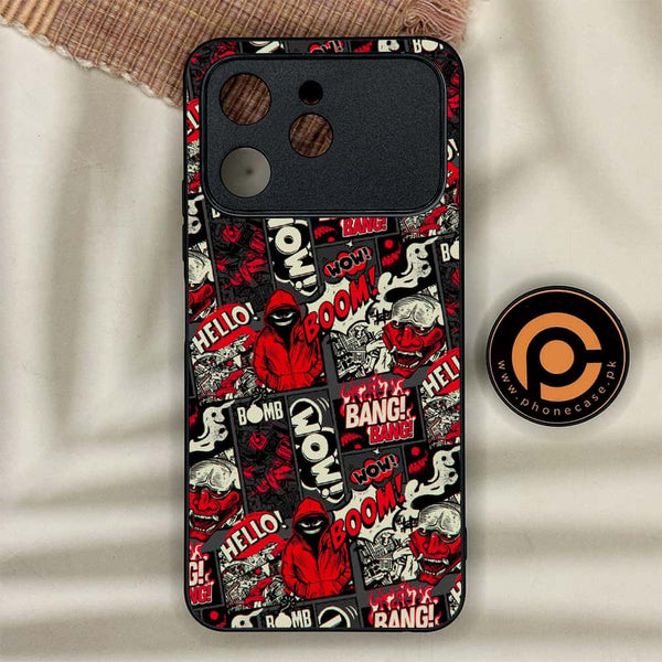 Tecno Spark 40 - Boom Red - Premium Metal Printed soft Bumper shock Proof Case