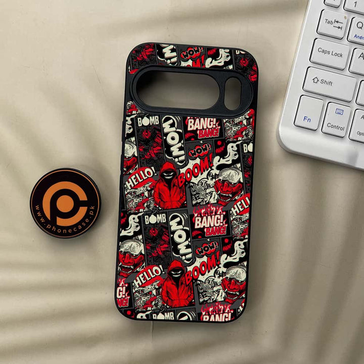 Google Pixel 10 Pro XL - Boom Red - Premium Metal Printed soft Bumper Shock Proof Case