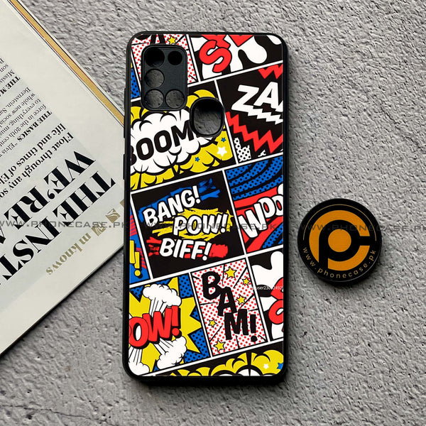 Samsung Galaxy A21s - Boom - Premium Printed Glass soft Bumper Shock Proof Case