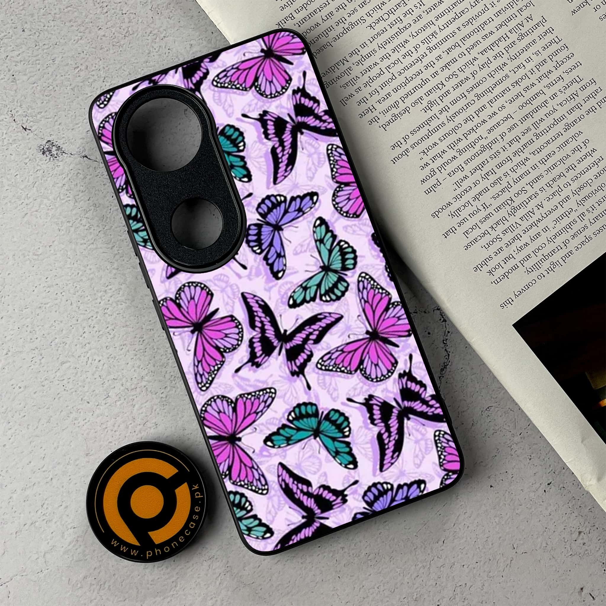 Vivo V50 - Butterflies Design - Premium Metal Printed Soft Bumper Shockproof Case