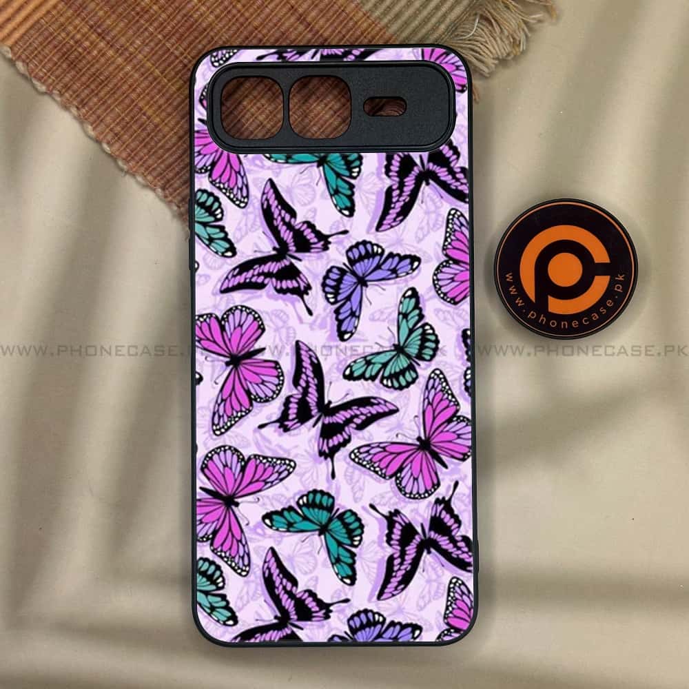 Infinix Smart 10 Plus - Butterflies Design Series - Premium Metal Printed soft Bumper shock Proof Case