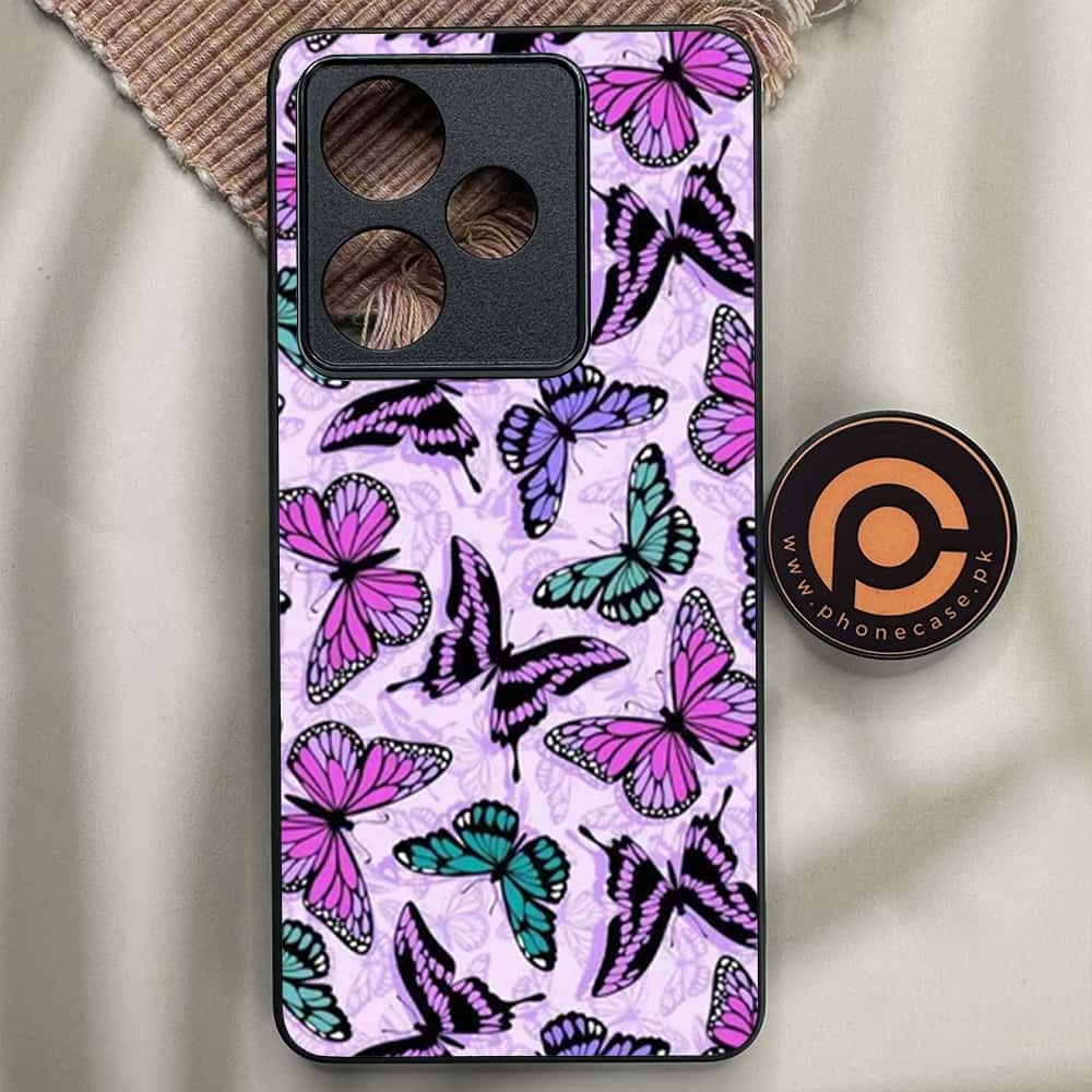 Realme GT 7 - Butterflies Design Series - Premium Metal Printed soft Bumper shock Proof Case