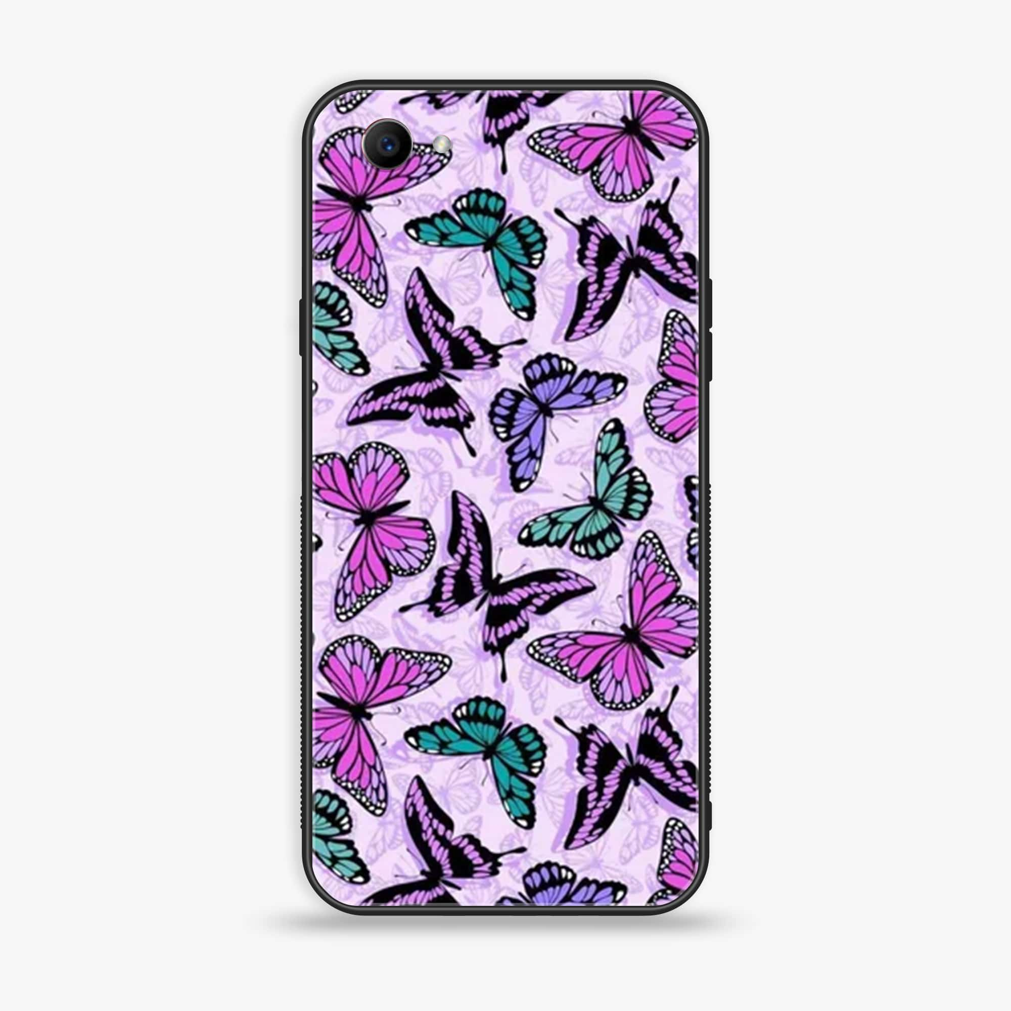 Oppo F7 Youth - Butterflies Design Series - Premium Printed Glass soft Bumper shock Proof Case