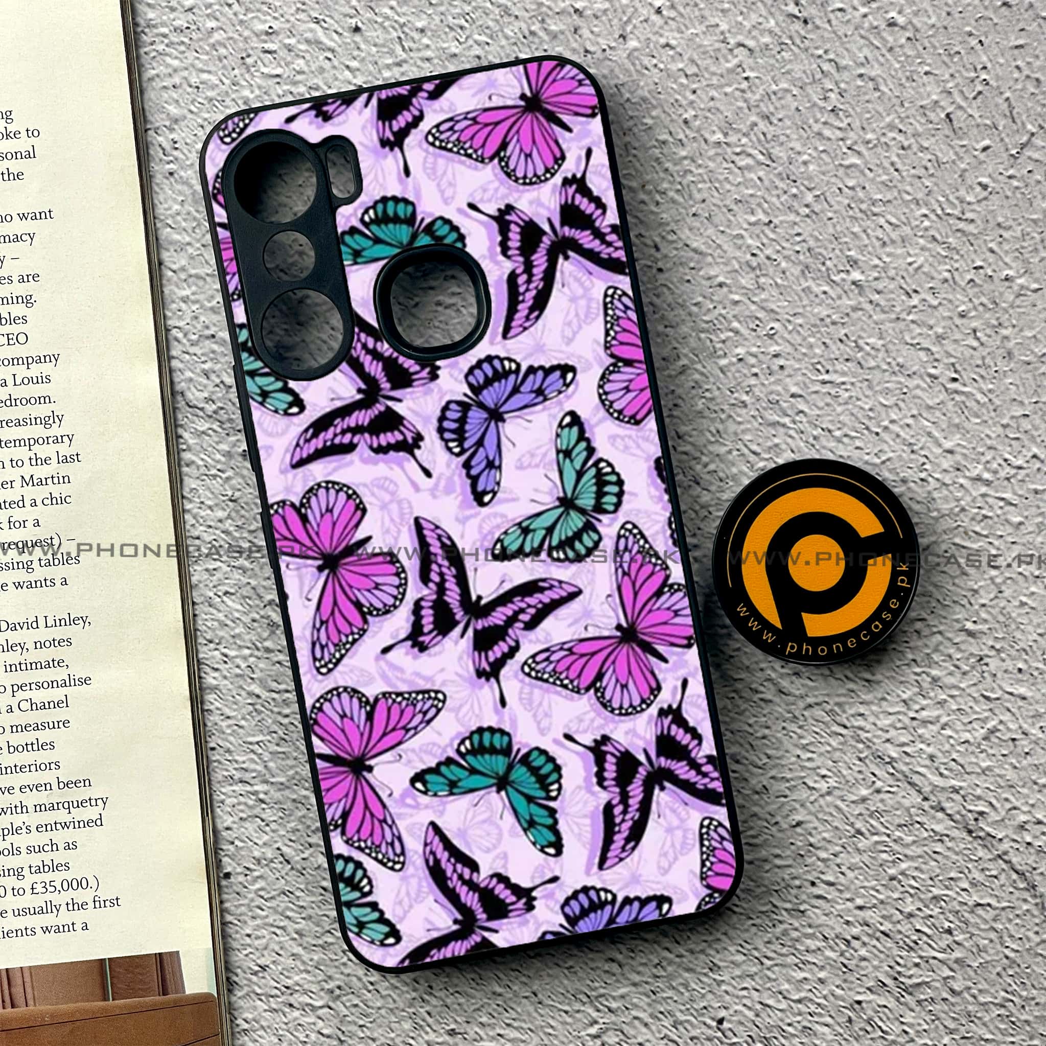 Infinix Hot 12 Pro - Butterflies Design - Premium Printed Metal soft Bumper shock Proof Case