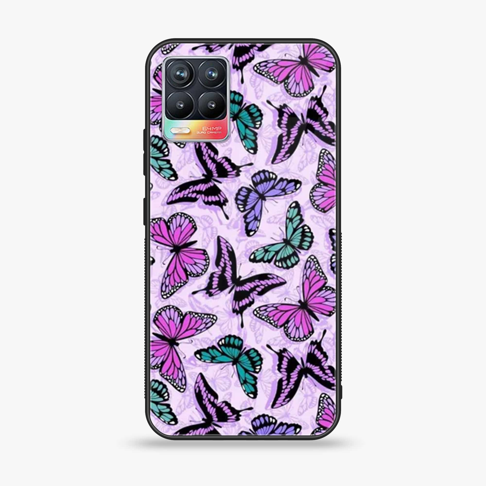 Realme 8 Pro - Butterflies Design Series - Premium Printed Glass soft Bumper shock Proof Case