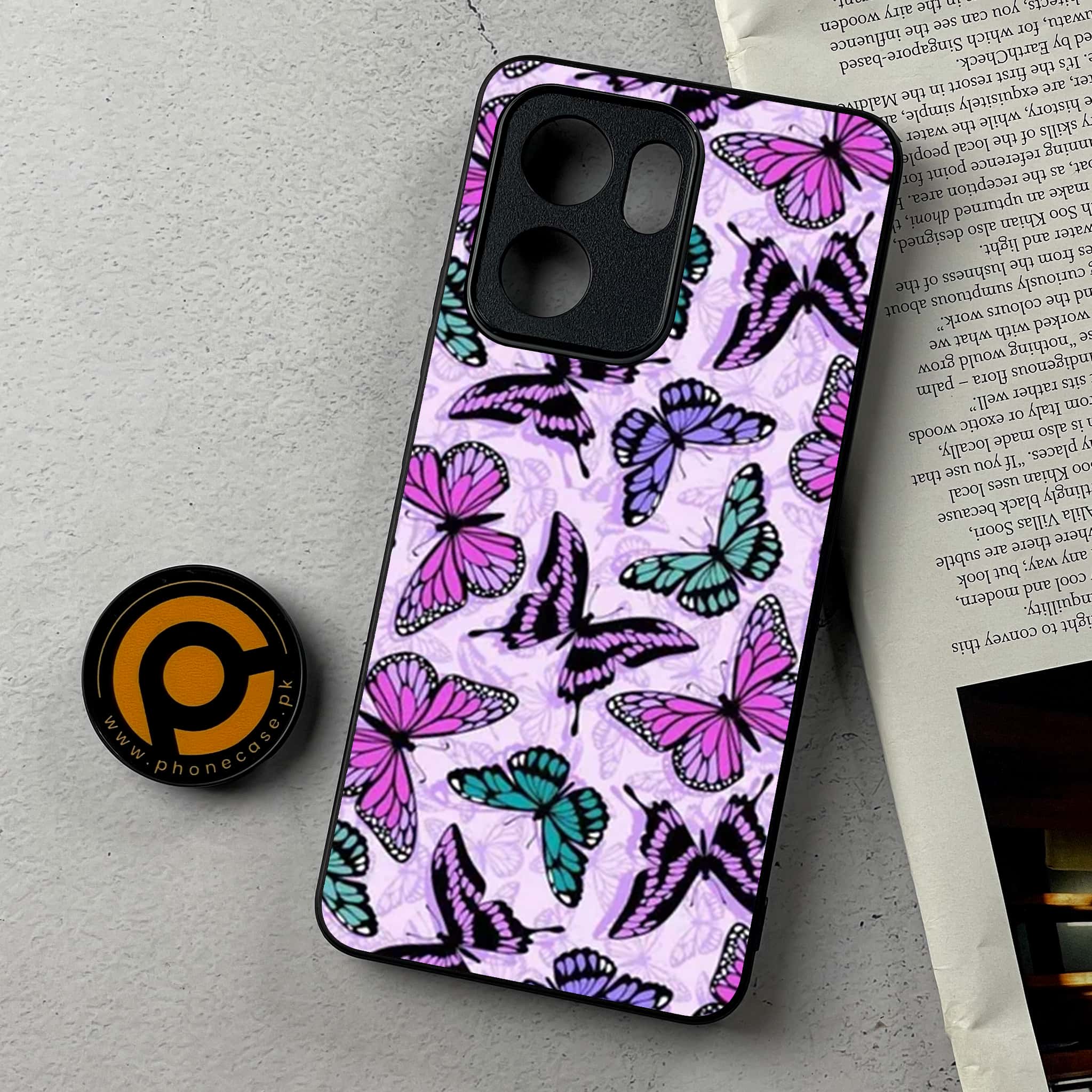 Oppo Reno 13F - Butterflies Design Series - Premium Metal Printed Soft Bumper Shockproof Case