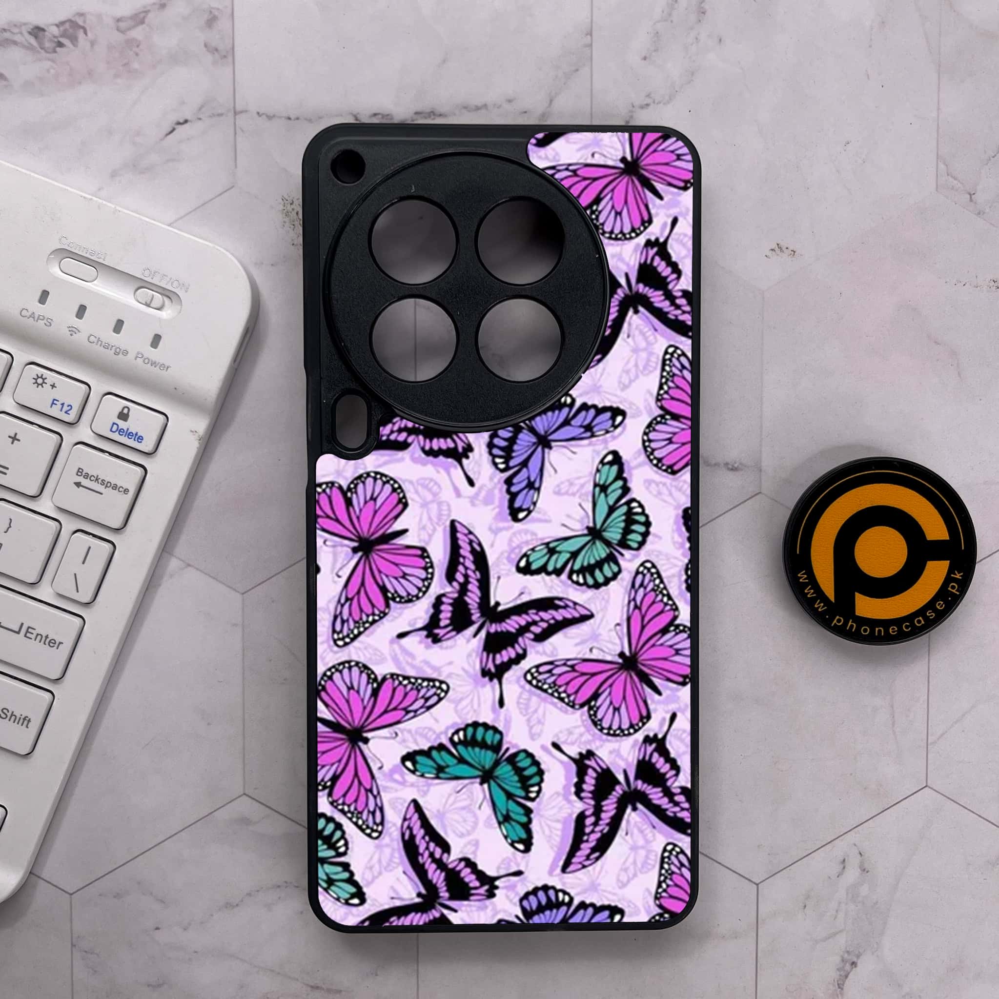 Tecno Camon 30 Premier - Butterflies Design Series - Premium Metal Printed soft Bumper shock Proof Case