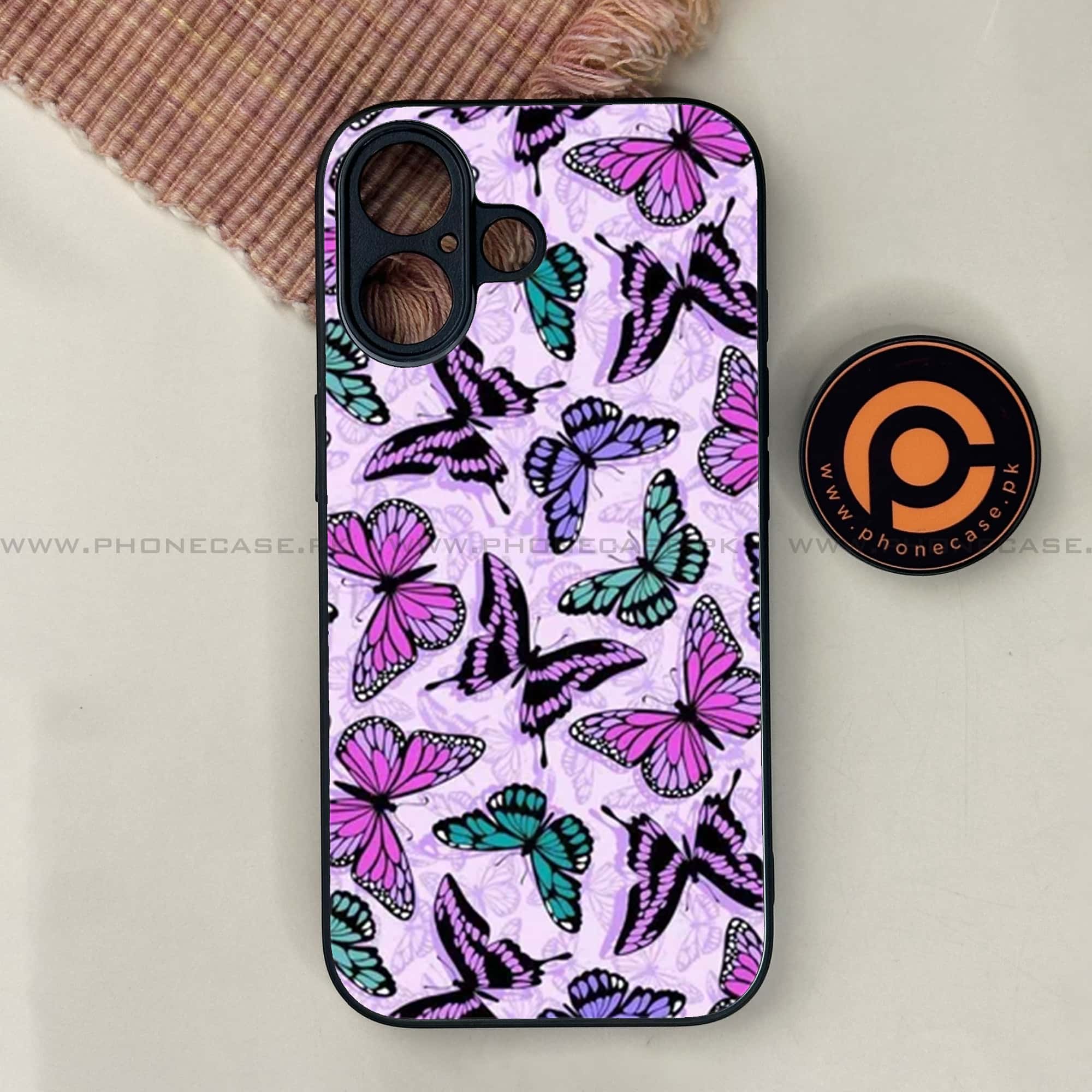 Butterflies Design- Premium Printed Metal soft Bumper shock Proof Case All Models
