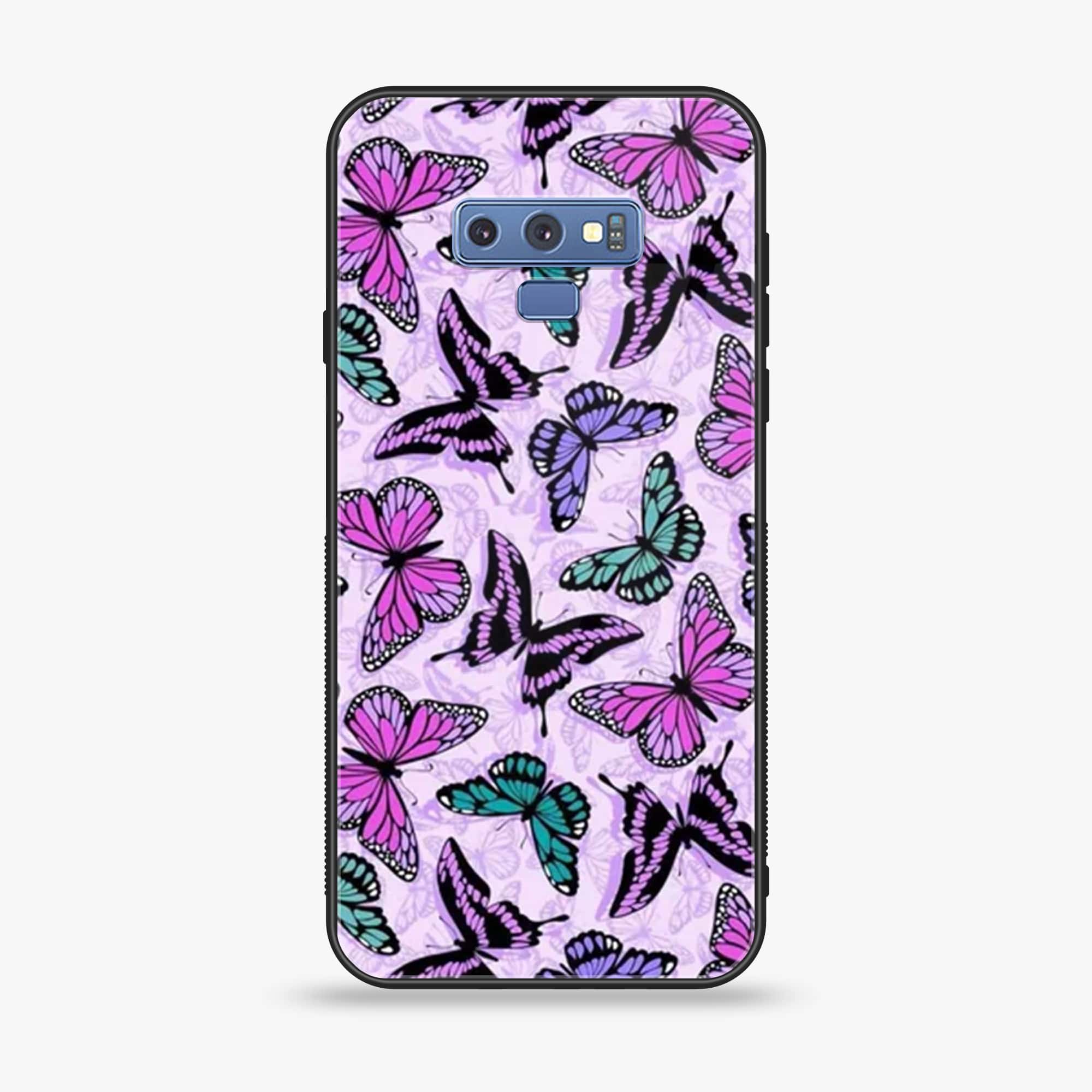 Samsung Galaxy Note 9 - Butterflies Design Series - Premium Printed Glass soft Bumper shock Proof Case